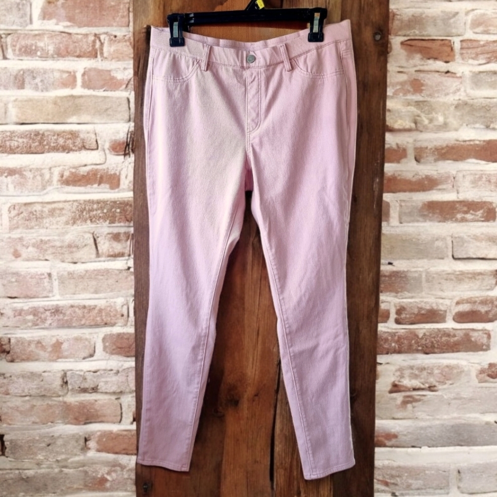 UNIQLO Light Pink Ladies Slip-On Cotton Blend Jeggings